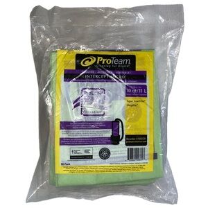 ProTeam Intercept Micro ProLevel Filtration 10QT/11L Vacuum Bag #100331, 10 PACK